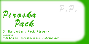 piroska pack business card